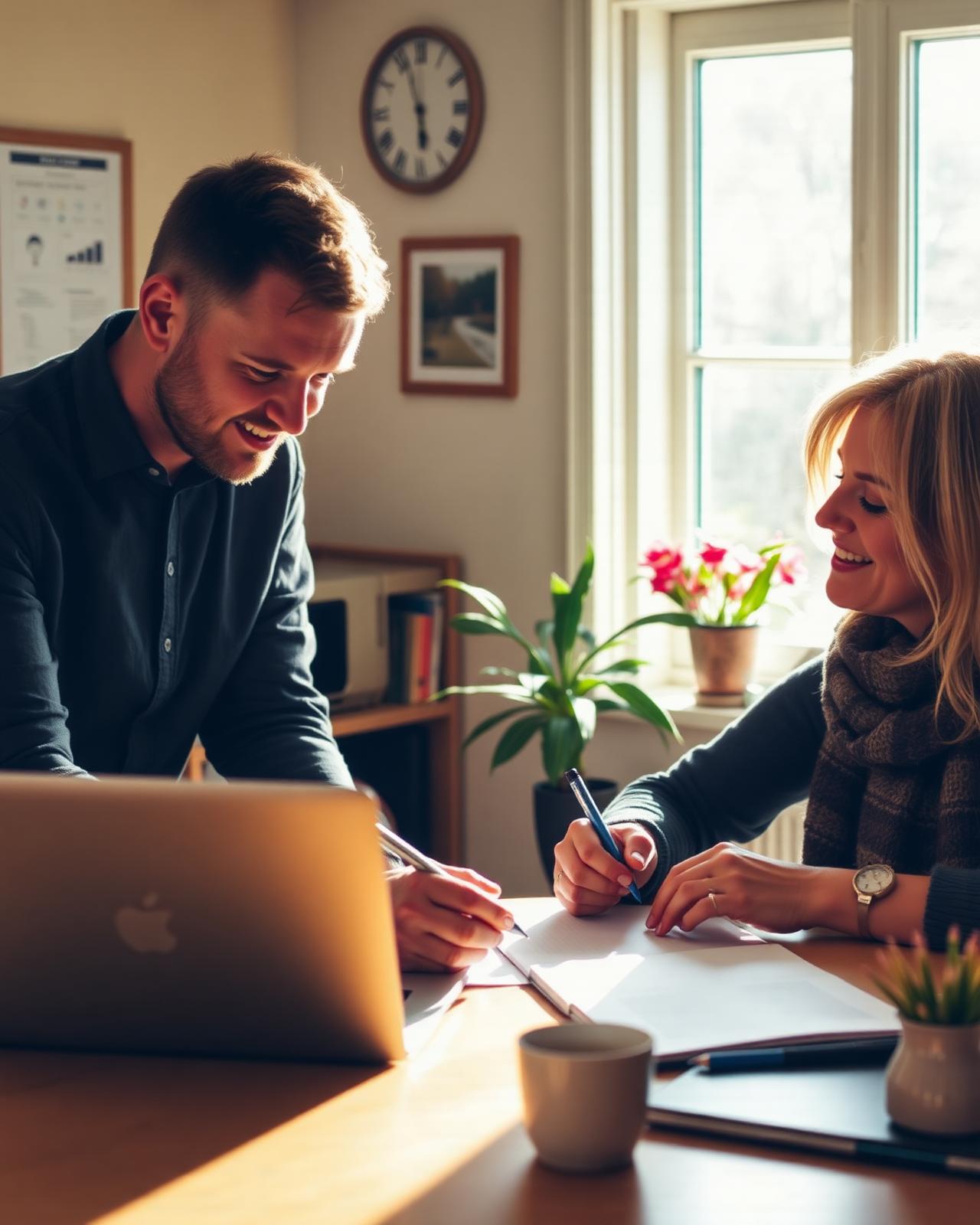 A resident and mentor working through a plan at a table